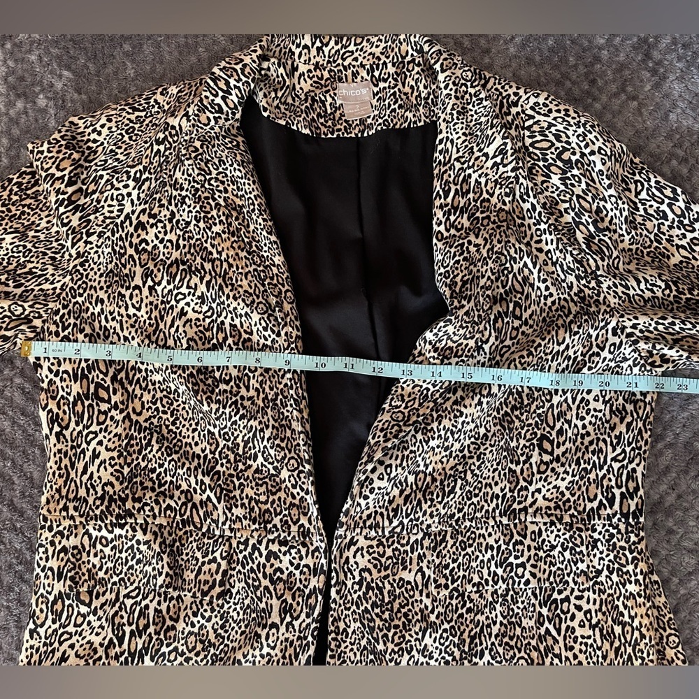 Chico’s Leopard Print Women's Jacket Blazer Size 12/14 - Picture 5 of 7